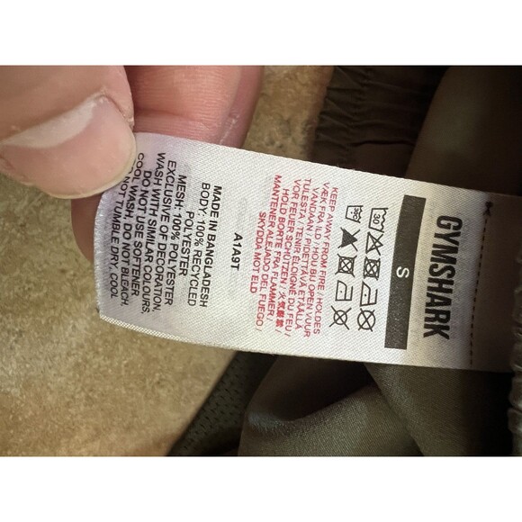 Gymshark Shorts Mens Small Green Sport Stripe Polyester Activewear Running Gym - Picture 6 of 9